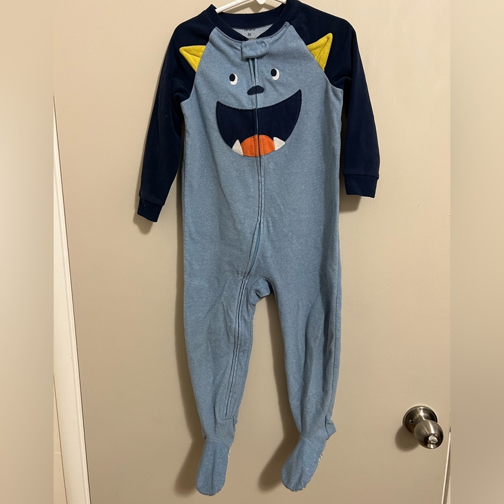 Used Carter’s 3t fleece monster footie pajamas